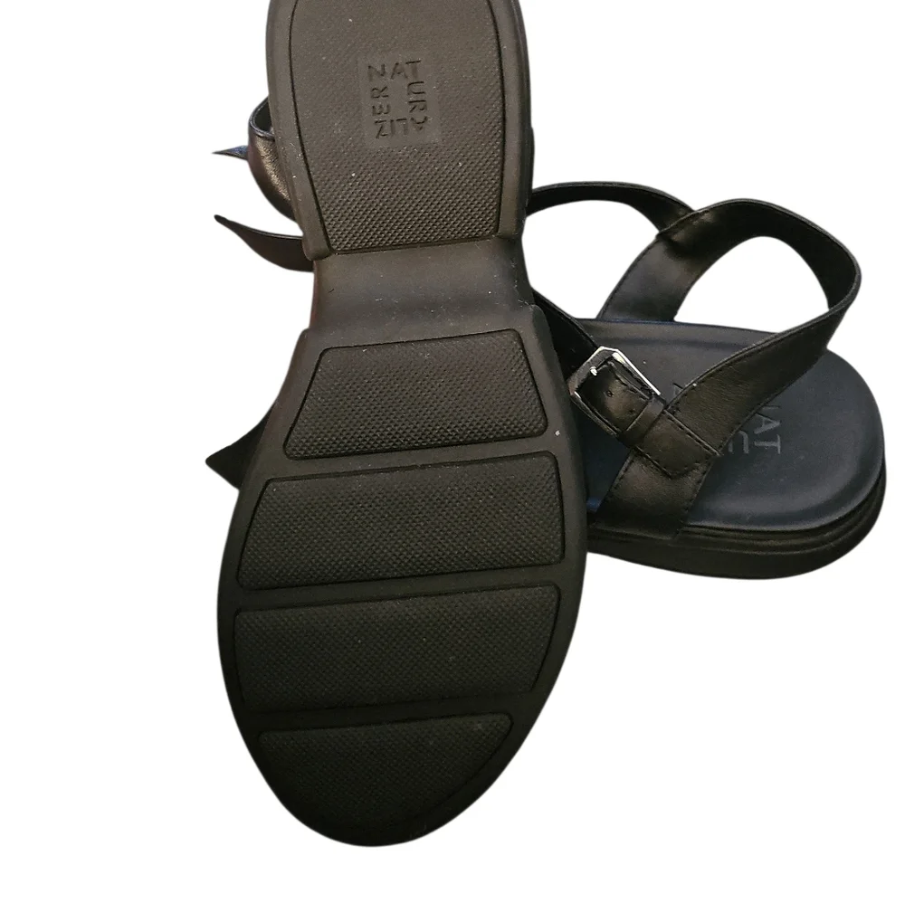 Naturalizer Black Platform Ankle-Strap Sandals